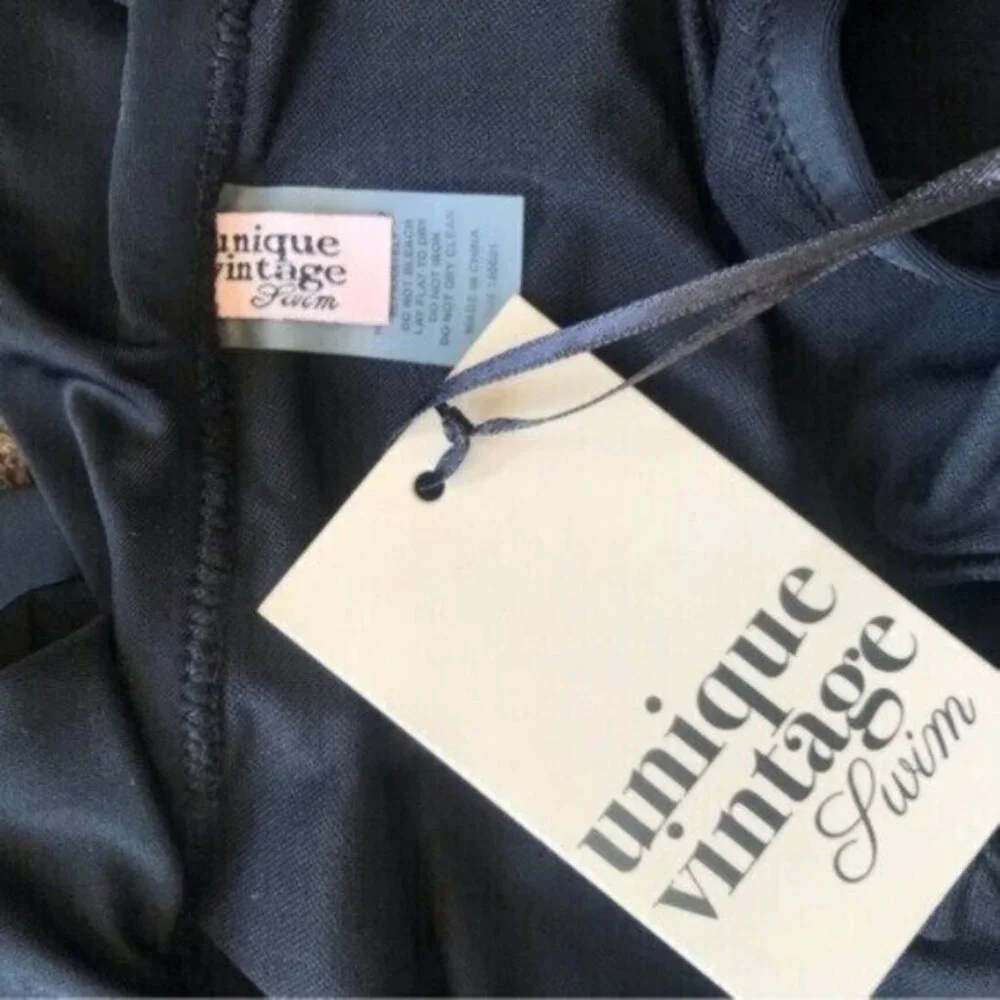 Unique Vintage Size 1X Black Ruffled Ramona Swim Top NWT - Picture 6 of 6